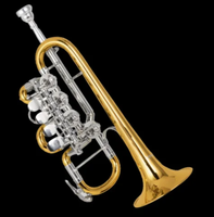Eastern Bb Rotary Trumpet Soprano 11.00mm Bore Size with Brass Body Cupronickel Tuning Pipe 3pcs Extra Leadpipe Portable Design