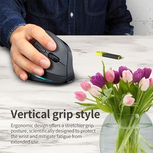 Ratón Vertical Inalámbrico F-35C BT con Pantalla, <span class=keywords><strong>Recargable</strong></span>, 4000 DPI, 7 Botones, Ergonómico, para PC, Portátil y Tablet - Product Image 3