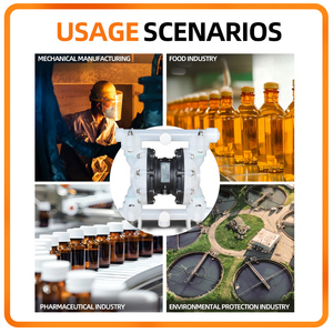 مضخة غشائية هوائية مزدوجة GODO QBY3-20S مقاس 3/4 بوصة من البولي بروبيلين لنقل الأحماض والقلويات والمياه والصرف الصحي والمواد الكيميائية للاستخدام الهوائي - Product Image 3