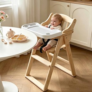 Chaise haute pliante en bois pour enfants, idéale pour la salle à manger, la crèche ou le restaurant - Product Image 3