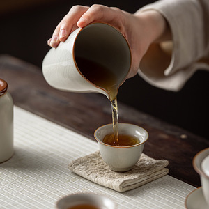 Taza de cerámica Ru Kiln Ice Crack, color beige, forma cilíndrica, para la ceremonia del té Kung Fu - Product Image 4