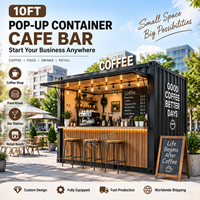 10FT Pop-up Container Café Bar zum Verkauf Modularer Kaffeeshop Kiosk Outdoor Restaurant-Stand Individuelles Design