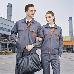 Otoño Invierno ropa de trabajo de manga larga para hombres soldador de reparación de automóviles taller trabajadores <span class=keywords><strong>seguro</strong></span> laboral abrigo monos ropa de trabajo - Product Image 2