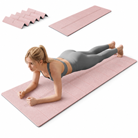 Tapete de Yoga de TPE con Diseño Plegable, Ligero, Portátil, Antideslizante e Impermeable, Personalizado con Impresión, para Pilates, Viajes, Gimnasio, Fitness en Casa