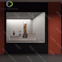 Vitrine en verre personnalisée de Style rouge musée hors comptoir en verre d'Illusion pour le stockage d'affichage d'histoire de magasin de musée