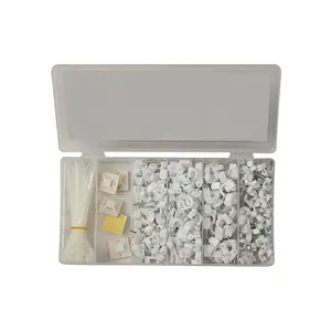 Plastic white electric wire rope wall cable clips with cable tie self adhesive tie mounts