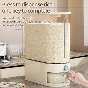 बहुक्रियाशील उच्च आधार अमेरिकी 10 किलोग्राम चावल डिस्पेंसर खाद्य ग्रेड पीपी भंडारण कंटेनर रसोई अनाज भंडारण के लिए - Product Image 3