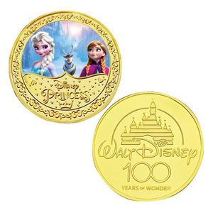 5 Monete d'Oro Principessa <span class=keywords><strong>Elsa</strong></span> Anime Americane, Monete Commemorative Frozen, Monete Metalliche Cartoon, Regali da Collezione - Product Image 4