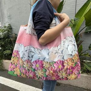 Bolsas de Compra Plegables de Lona Ecológicas, Nuevas para 2025, Venta al por Mayor, Serie de Pintura al Óleo, Bolsa de Supermercado con Dibujos Animados - Product Image 6