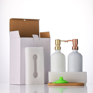 Custom 16oz 2 Pack in <span class=keywords><strong>vetro</strong></span> Dispenser sapone per piatti a mano bottiglia accessorio per il bagno con pompe mentali - Product Image 6