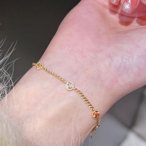 Pulsera de Cadena Cubana Xinfly de Oro Sólido de 18k con Zafiros Coloridos, Estrella de la Suerte para Mujer, Amuleto Astrológico - Product Image 3