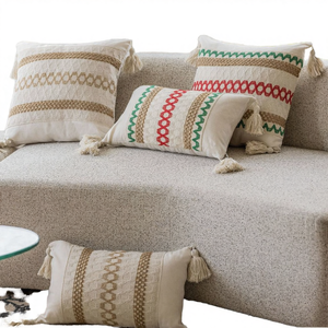 Anti-Bacteria Bohemian Style Geometric Striped Pattern 100% Polyester Square <b>Sofa</b> <b>Pillow</b> Zipper Closure Custom Logo Option Hotel - Product Image 4