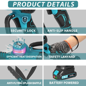 Industrial Grade DIY <b>Mini</b> Brushless <b>Cordless</b> 6-Inch Handheld <b>Chainsaw</b> Rechargeable Lithium Battery OEM Wood Cutting CS02B Brushl - Product Image 6