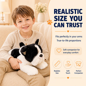 Peluche réaliste de bouledogue, jouet pour chien, animal en peluche doux, cadeau de haute qualité, logo personnalisé OEM, vente en gros - Product Image 5