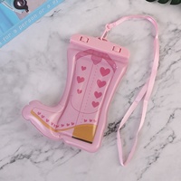 Étui de protection étanche en PVC pour téléphone portable, motif dessin animé, avec airbag flottant et écran tactile, pour la natation, les sources chaudes et la plongée, avec cordon de cou