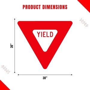 Panneau de signalisation de recul en aluminium réfléchissant, 30x30 pouces, conforme à la norme MUTCD, pour <span class=keywords><strong>intersection</strong></span> - Product Image 2