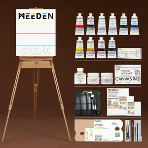 MEEDEN [2022 Release] Profession eller Künstler 60ML Acrylmalerei Set Art Kit mit französischen Staffelei Künstler Staffelei Sets zum Malen