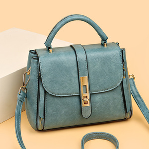 2024 Vintage classique unisexe selle forme sac fourre-tout pur élégant doux PU sac à bandoulière fermeture à glissière Polyester mode sac à main - Product Image 2