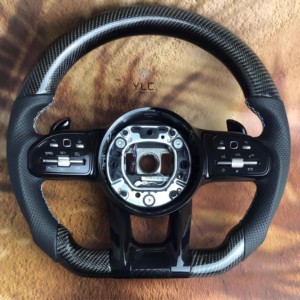 Volant en cuir perforé noir pour Mercedes Benz W213 C238 W463 W464 W222 C217 <span class=keywords><strong>CLS</strong></span> C257 W205 C63 <span class=keywords><strong>AMG</strong></span> - Product Image 2