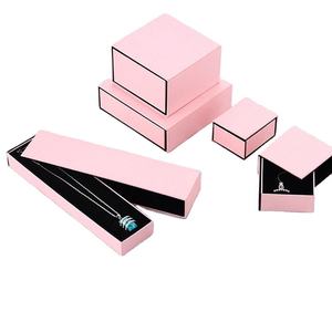 Custom Logo Pink Sliding Drawer Jewelry <b>Box</b> Set Premium Paper Jewelry Packaging for Necklace <b>Earrings</b> Luxury <b>Gift</b> <b>Box</b> - Product Image 5