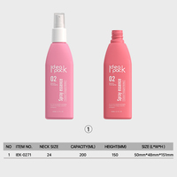 Flacon de lotion cosmétique en PET triangulaire écologique de 200 ml avec pompe pulvérisatrice et impression sérigraphique pour shampoing