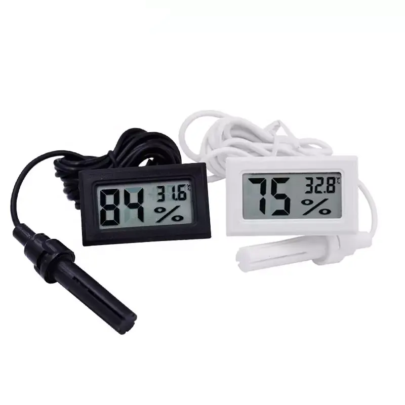 Hygrometer Termometer Digital Mini, Termometer Hygrometer dengan Suhu Dalam Ruangan, Pengukur Kelembapan Layar LCD Termometer Higrometer