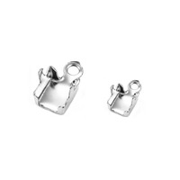 Fermoirs en acier inoxydable, embouts de cordons, pinces pliables, crimpes, connecteurs de chaînes en zircon cubique pour la fabrication de bijoux DIY