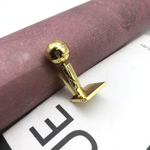 Golden Basketball Trophy <b>Keychain</b> Zinc Alloy 3D Shape Luxury Souvenir Carabiner Keyring - Product Image 5