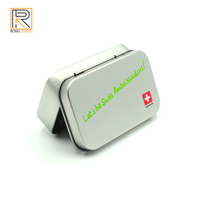 Petite boîte rectangulaire en métal personnalisée en métal sans danger pour les aliments avec couvercle à charnière pour les bonbons pilules bonbons menthes emballage vide