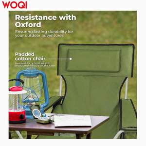 Chaise pliante d'extérieur Woqi en aluminium légère avec dossier inclinable pour jardin et camping, vert olive - Product Image 5