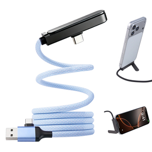 Câble de charge magnétique 3-en-1 à enroulement automatique 60W avec support de téléphone de bureau Type C, câble de charge rapide 60W pour Samsung Galaxy MacBook - Product Image 1