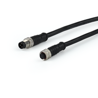 Arnés de cableado blindado con enchufe macho TT M12 1M 2 M 5M Longitud del cable con material de contacto de latón
