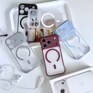เคสโทรศัพท์พีซีแบบบางพิเศษไร้ขอบ สำหรับ iPhone 18 17 Air 16 15 Pro Max พร้อมตัวป้องกันเลนส์แม่เหล็กหลากสี ฝาหลังแข็ง - Product Image 1