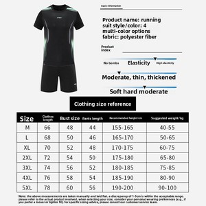 Conjunto Deportivo Unisex <span class=keywords><strong>de</strong></span> Verano para Correr, <span class=keywords><strong>de</strong></span> Secado Rápido, Poliéster, Holgado, para Fitness, Camiseta <span class=keywords><strong>de</strong></span> Manga Corta y Pantalones Cortos Elásticos - Product Image 4