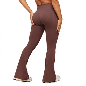 Leggings évasés pour femmes, tricotés, taille élastique, vêtements de sport, extensibles et confortables, séchage rapide, résistants à la décoloration, anti-humidité, directement de l'usine - Product Image 4