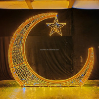 Lumières LED IP65 pour l'extérieur, décorations de luxe pour les rassemblements de l'Aïd, les mariages, les mosquées, le Ramadan, l'Aïd, les fêtes islamiques, motif LED 3D, nouvelles lumières de lune