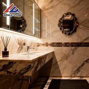 Lastra di Marmo Artistico Raro Wenlei Luxury con Effetto Inchiostro Naturale, Intarsio a Idrogetto, per Cucina Esterna, Sala da Pranzo, Villa di Lusso - Product Image 3