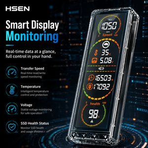 Transparent Cyber Design NVMe SSD Case 10Gbps USB C External M.2 SSD Enclosure with Real-Time Monitoring - Product Image 5