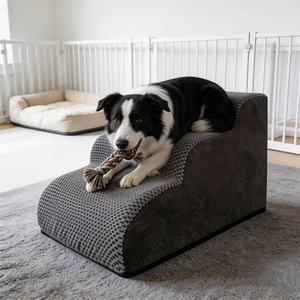 Escaliers légers <span class=keywords><strong>pour</strong></span> animaux de compagnie, <span class=keywords><strong>pour</strong></span> petits chiens, 3, 4 ou 5 marches, pliables, en mousse haute densité, rampe portable <span class=keywords><strong>pour</strong></span> <span class=keywords><strong>chien</strong></span>, <span class=keywords><strong>pour</strong></span> <span class=keywords><strong>voiture</strong></span>, lit, chaise - Product Image 3