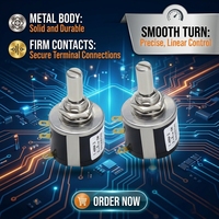 Potentiomètre à fil bobiné multi-tours de précision SNXRON MOD534-1-1, 10 tours, 2W, 100-100K Ohm, résistance variable rotative pour contrôle moteur