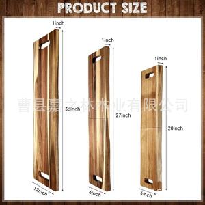 Tabla de madera de acacia plegable rectangular con soporte para fiestas y uso doméstico, bandeja de madera maciza para pasteles y filetes - Product Image 2