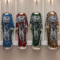 Abaya Diamant Deux Pièces de Haute Qualité, Robe Musulmane Femme Grande Taille Tendance avec Foulard