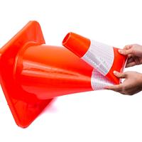 Cônes de sécurité en PVC avec Logo personnalisé, boîtes de circulation colorées, avec bande réfléchissante, 700mm, Orange
