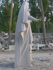Vente directe des fabricants Sculpté à la main Grande taille granit beige naturel ange <span class=keywords><strong>mère</strong></span> et bébé statue - Product Image 4