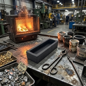 Crucible de fusion en carbure de silicium SSiC, barre longue, moule à lingots rectangulaire pour la fusion et le moulage de métaux précieux - Product Image 1