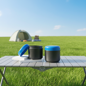 Customized Black HDPE <b>Plastic</b> Protein Supplement Storage Container Empty <b>Jars</b> for Protein Powder Packaging with Blue Screw Cap - Product Image 2