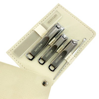 Coupe-ongles portable en acier au carbone pour la maison, coupe-ongles incliné, lime à ongles, pince à ongles, outil à ongles, kit de manucure avec étui