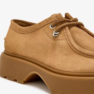 Zapatos retro de gamuza tipo canguro para hombre, suela gruesa, cuero vacuno genuino, con cordones, estilo británico vintage, plataforma, casuales, para uso diario. - Product Image 5