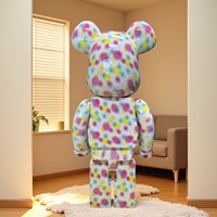 Bearbrick 28cm 70cm Ours Violent Rose Pissenlit en Résine Écologique Fait Main Tendance Décoration Maison Figurine Sculptée de Collection