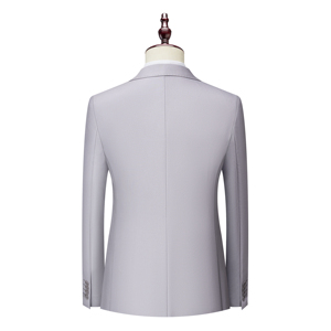 <span class=keywords><strong>Trajes</strong></span> Grises Claros para <span class=keywords><strong>Hombre</strong></span>, Traje de Novio para Negocios, Padrinos de Boda/Cena, 3 Piezas (Chaqueta + Chaleco + Pantalones) con Dos Botones MBS563 - Product Image 2